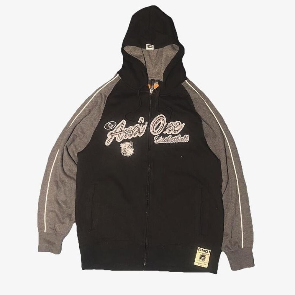 Vintage Y2K AND1 Basketball Hoodie Zip-Up Jacket